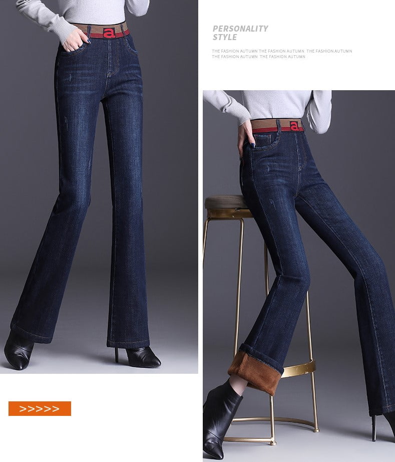 High Waist Micro Flared Jeans with or w/o Velvet Thickening – YiQ Creations