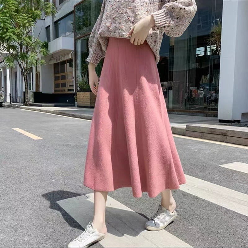 All-Match High Waist Knitted Skirt