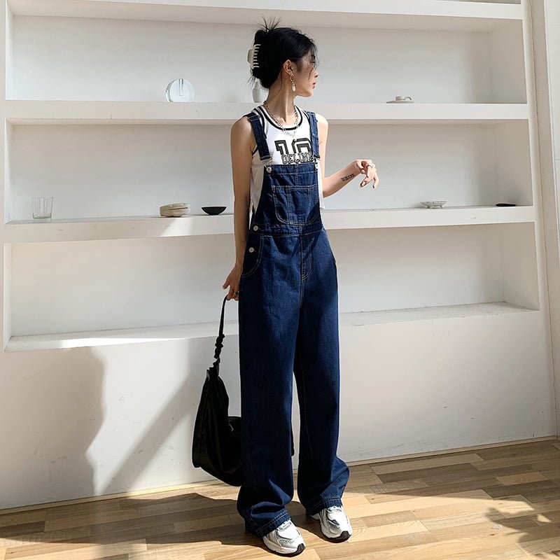 Korean Cowboy Suspender Jeans