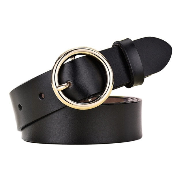 Korean Round Buckle Leather Waist Belt – YiQ Creations