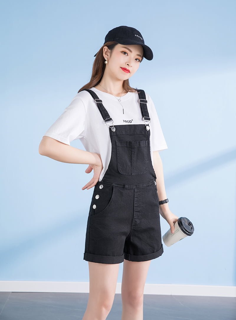 Korean Denim Suspender Shorts