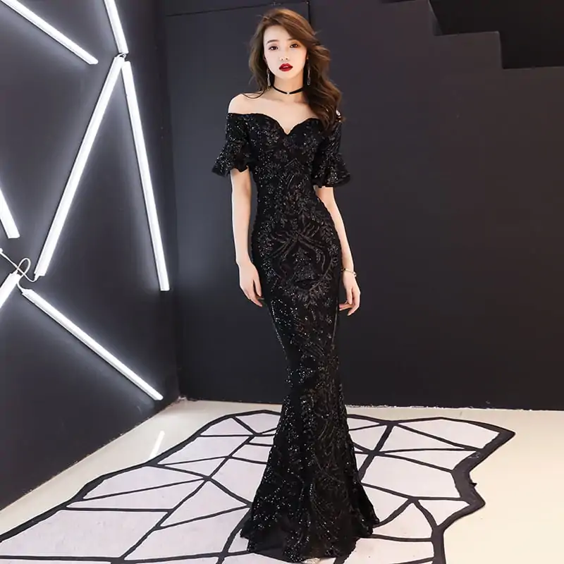 Off The Shoulder Formal Evening Gown – YiQ Creations