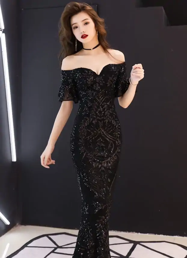 Off The Shoulder Formal Evening Gown – YiQ Creations