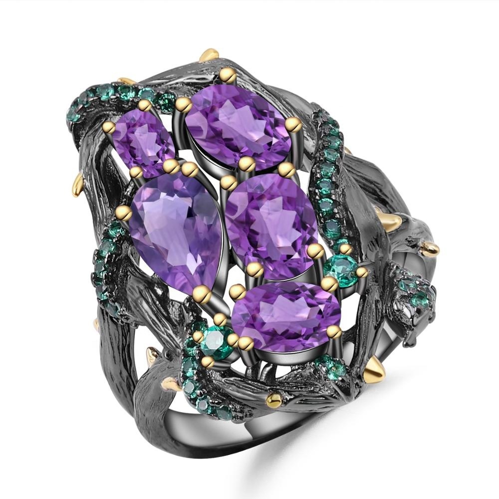 Natural Gemstones Designer Jewelry Ring
