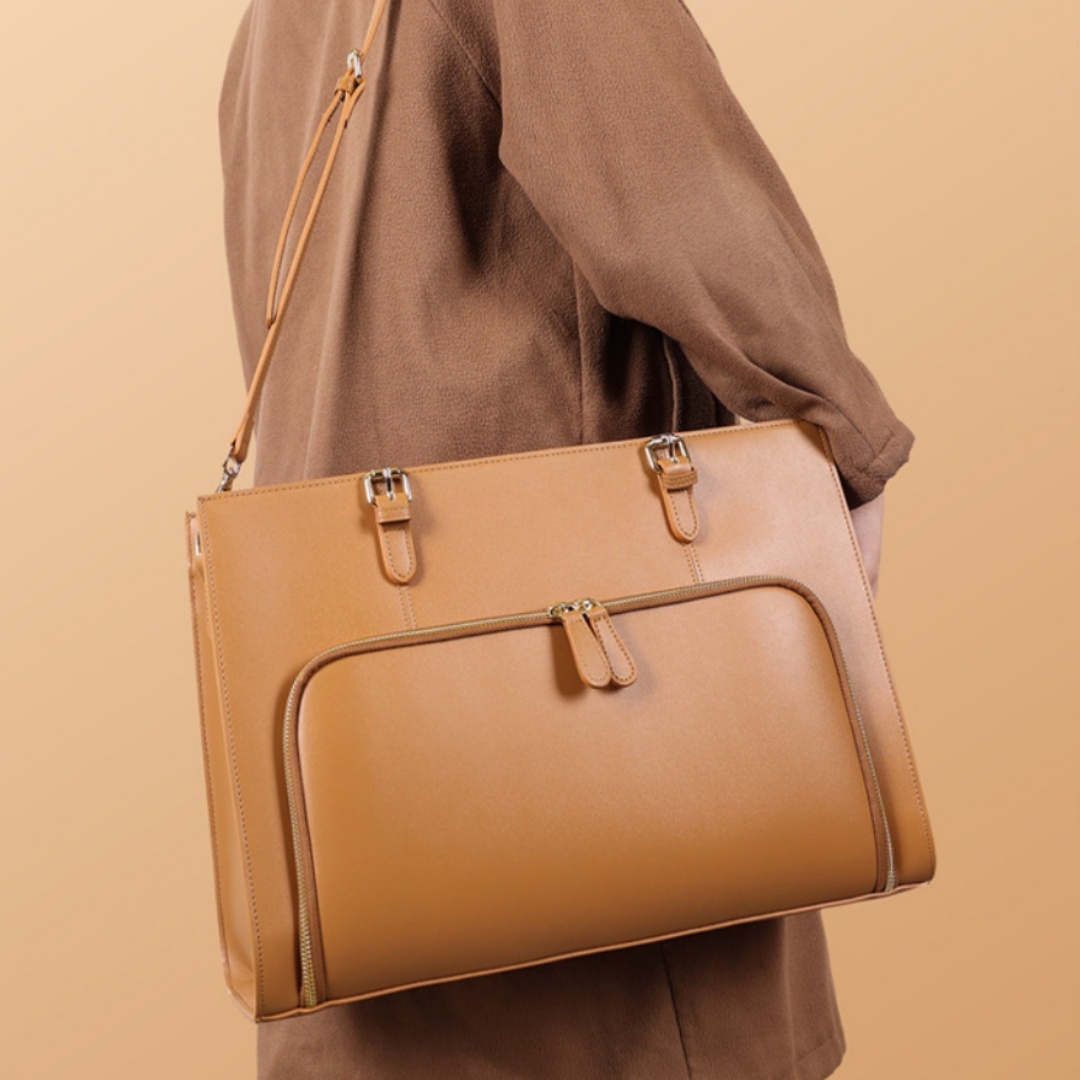 Large Genuine Leather Shoulder Handbag